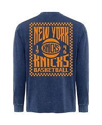 Sportiqe Men's Blue New York Knicks Bono Long Sleeve T-Shirt