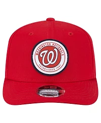New Era Men's Red Washington Nationals Circle Patch 9SEVENTY Stretch-Snap Hat