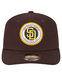New Era Men's Brown San Diego Padres Circle Patch 9SEVENTY Stretch-Snap Hat