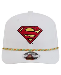 New Era Men's White Superman Rope 9SEVENTY Stretch-Snap Adjustable Hat