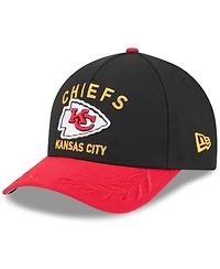 New Era Big Boys and Girls Black/Red Kansas City Chiefs 2025 Nfl Draft 9FORTY A-Frame M-Crown Adjustable Hat