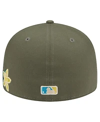 New Era Men's Olive Pittsburgh Pirates Tonal Florals 59FIFTY Fitted Hat