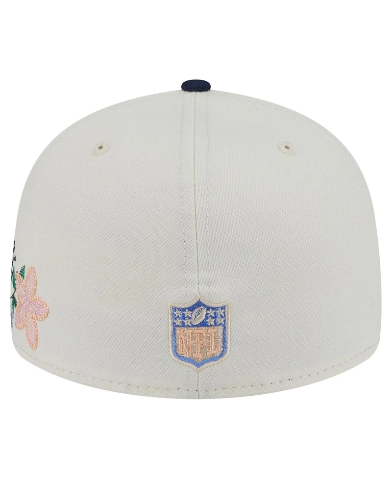 New Era Men's Cream/Navy Dallas Cowboys Tonal Florals 59FIFTY Fitted Hat