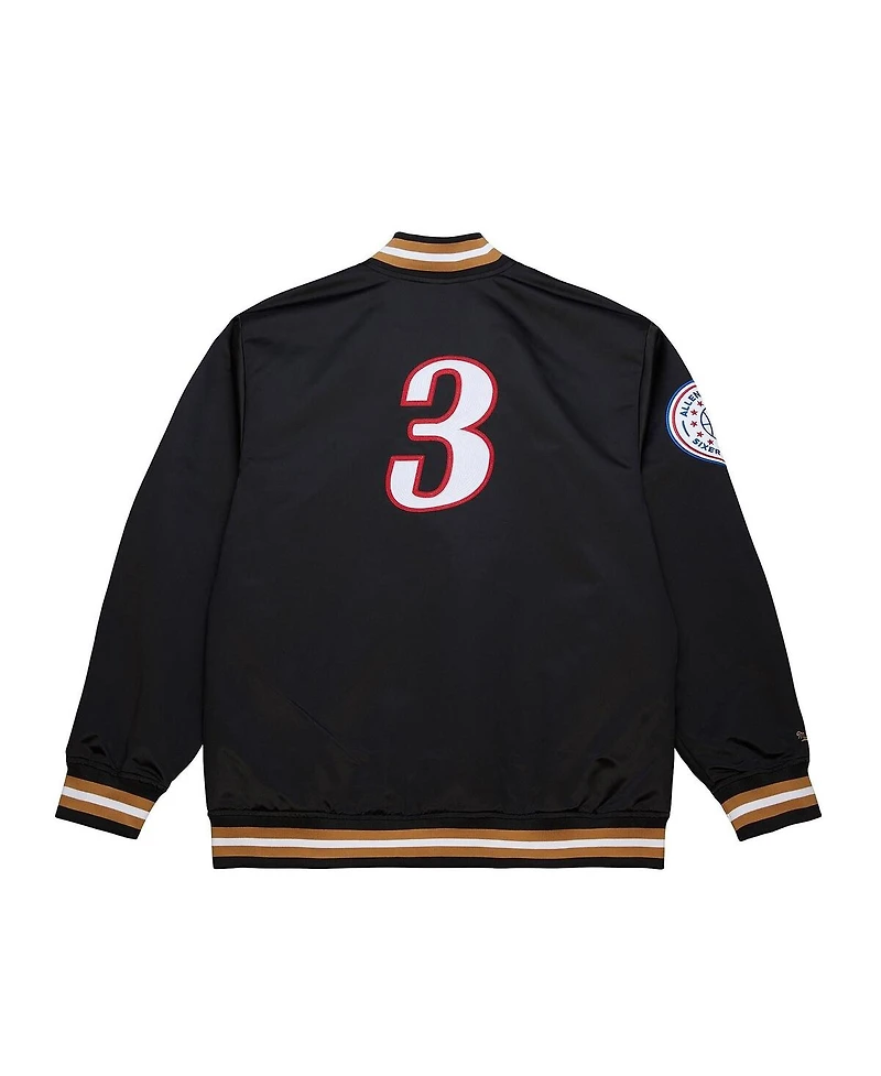 Mitchell & Ness Men's Allen Iverson Black Philadelphia 76ers Nba Legends Full-Snap Satin Jacket