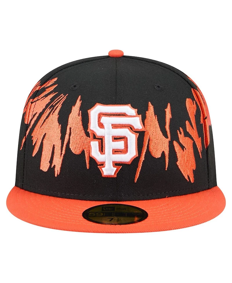 New Era Men's Black/Orange San Francisco Giants Retro Pattern 59FIFTY Fitted Hat