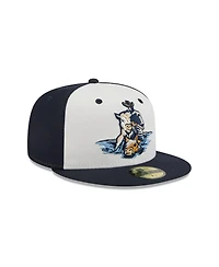 New Era Men's Off White Delmarva Shorebirds Theme Nights 59FIFTY Fitted Hat