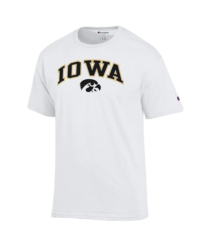 Champion Men's White Iowa Hawkeyes Arched Logo T-Shirt