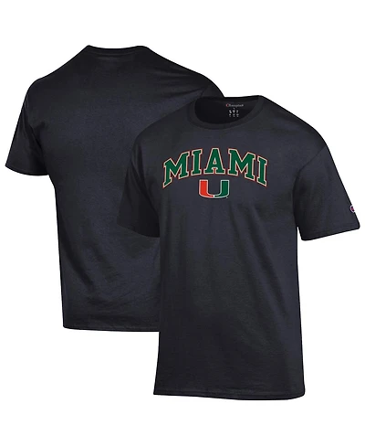 Champion Men's Black Miami Hurricanes Arched Logo T-Shirt