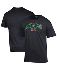 Champion Men's Black Miami Hurricanes Arched Logo T-Shirt