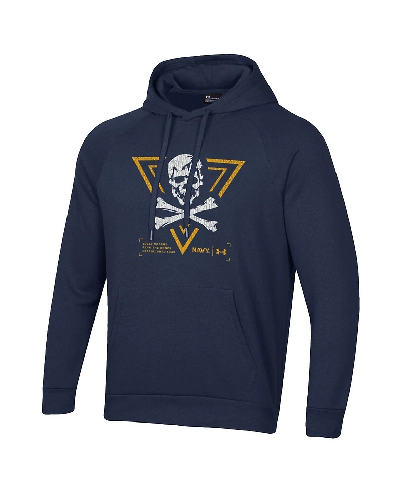 Under Armour Men's Navy Midshipmen Jolly Rogers Rival Fleece Pullover Hoodie