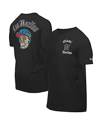 New Era Men's Black Miami Marlins Sugar Skulls T-Shirt