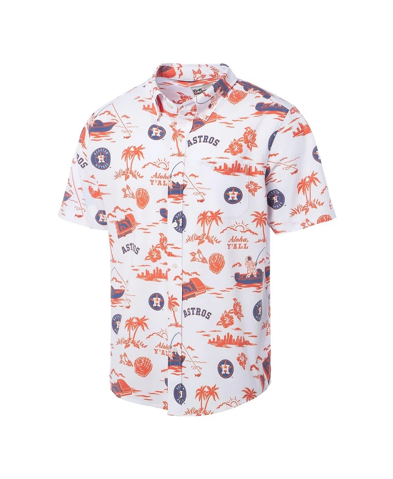 Reyn Spooner Men's White Houston Astros Kekai Performance Button-Up Top