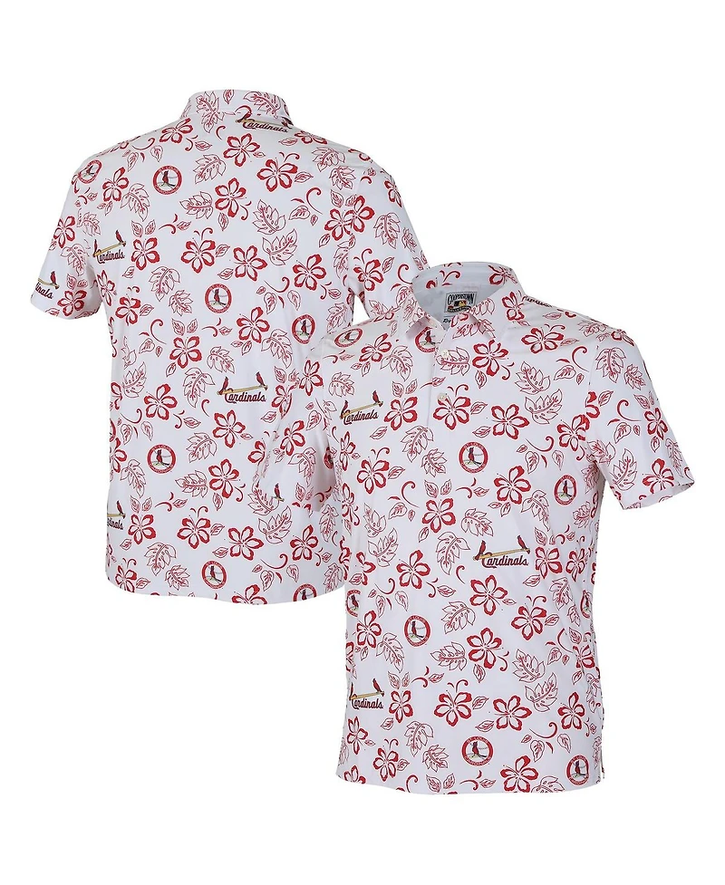 Reyn Spooner Men's White St. Louis Cardinals Cooperstown Collection Performance Polo Shirt