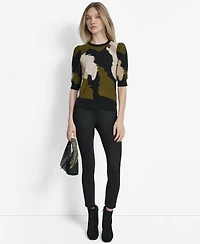 Dkny Women's Printed Puff-Sleeve Sweater