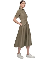 Dkny Jeans Women's Dropped Waist Button-Front Collared Dress - Kj5