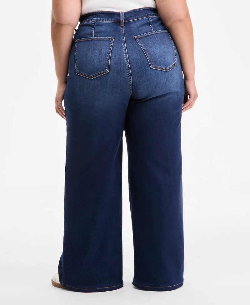 On 34th Trendy Plus High-Rise Wide-Leg Jeans, Exclusively at Macy's