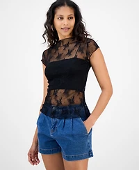 And Now This Women's Floral Stretch-Lace Top, Macy's Exclusive