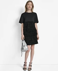 Dkny Women's Studded-Fringe Crewneck T-Shirt