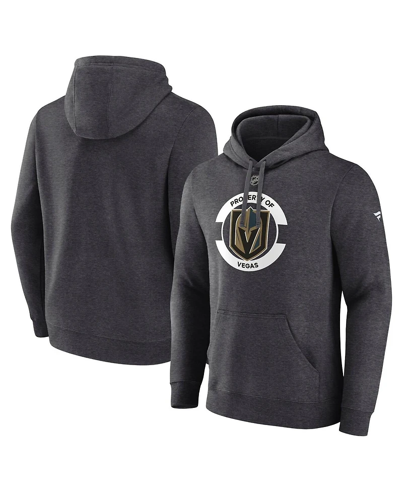 Fanatics Men's Heather Charcoal Vegas Golden Knights Authentic Pro Core Secondary Fleece Pullover Hoodie