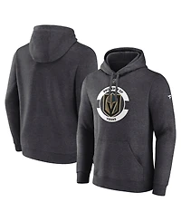 Fanatics Men's Heather Charcoal Vegas Golden Knights Authentic Pro Core Secondary Fleece Pullover Hoodie