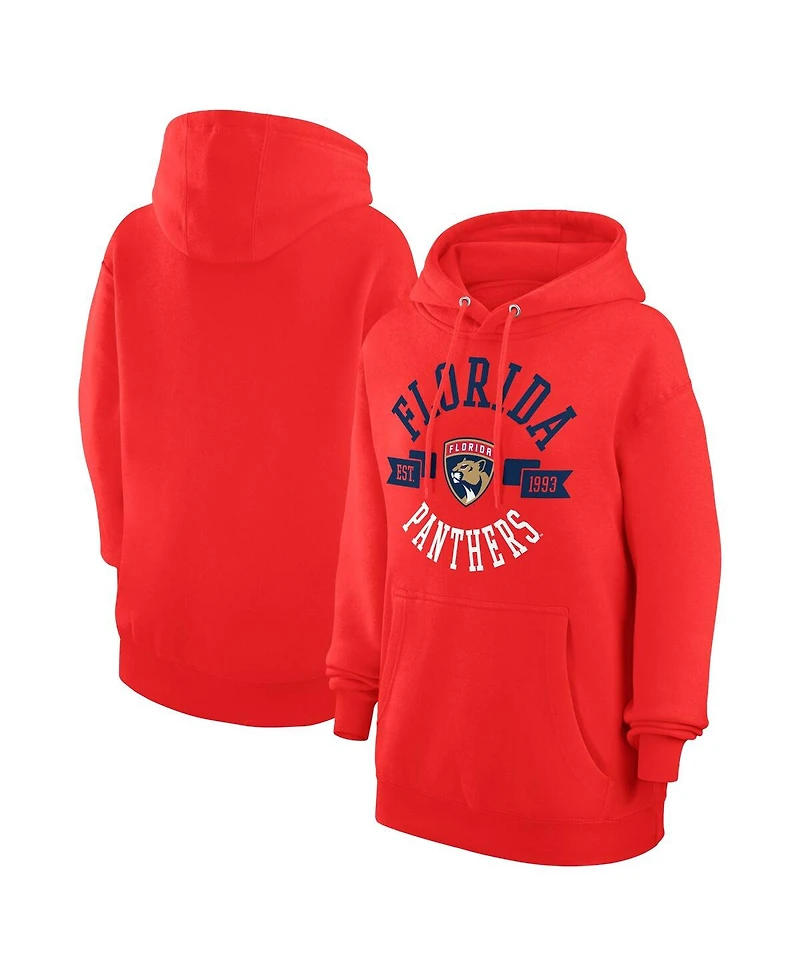 G-iii 4Her by Carl Banks Women's Red Florida Panthers City Graphic Fleece Pullover Hoodie
