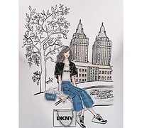 Dkny Women's Bow Bridge Conversational Crewneck Tee