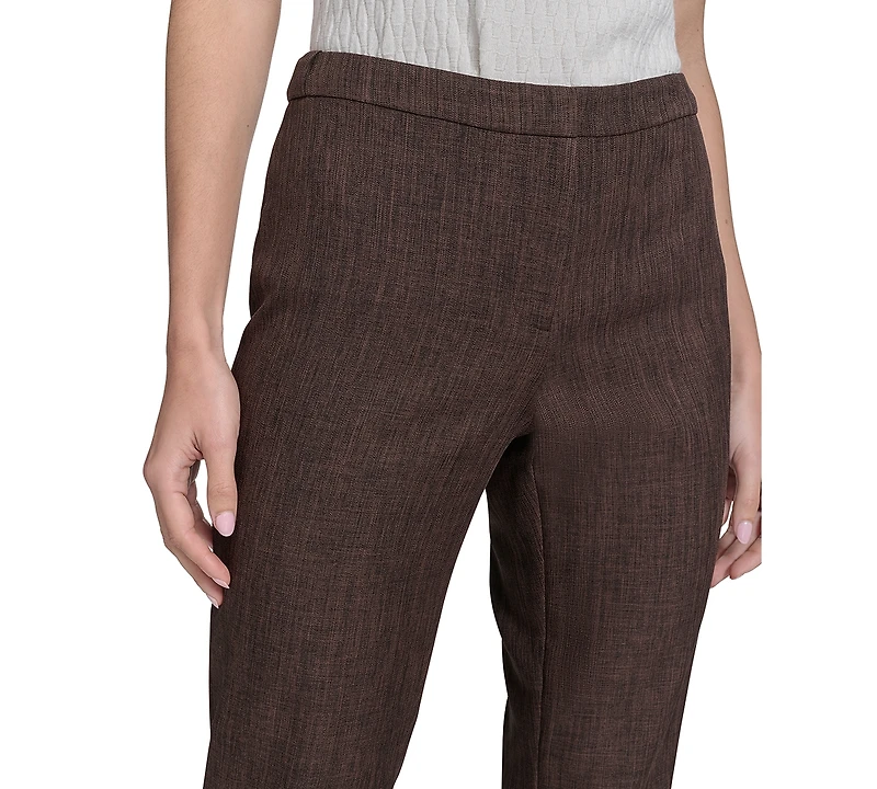 Calvin Klein Petite Mid Rise Straight-Leg Ankle Pants