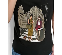 Dkny Women's Fifth Avenue Conversation Crewneck Tee