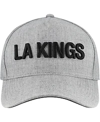 Fanatics Men's Heather Gray Los Angeles Kings Elements A-Frame Leather Strapback Hat