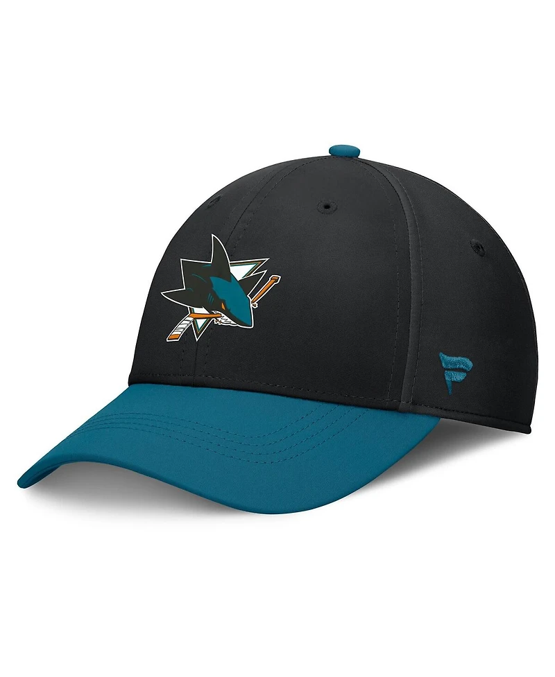 Fanatics Men's Black/Teal San Jose Sharks Authentic Pro Rink Flex Hat