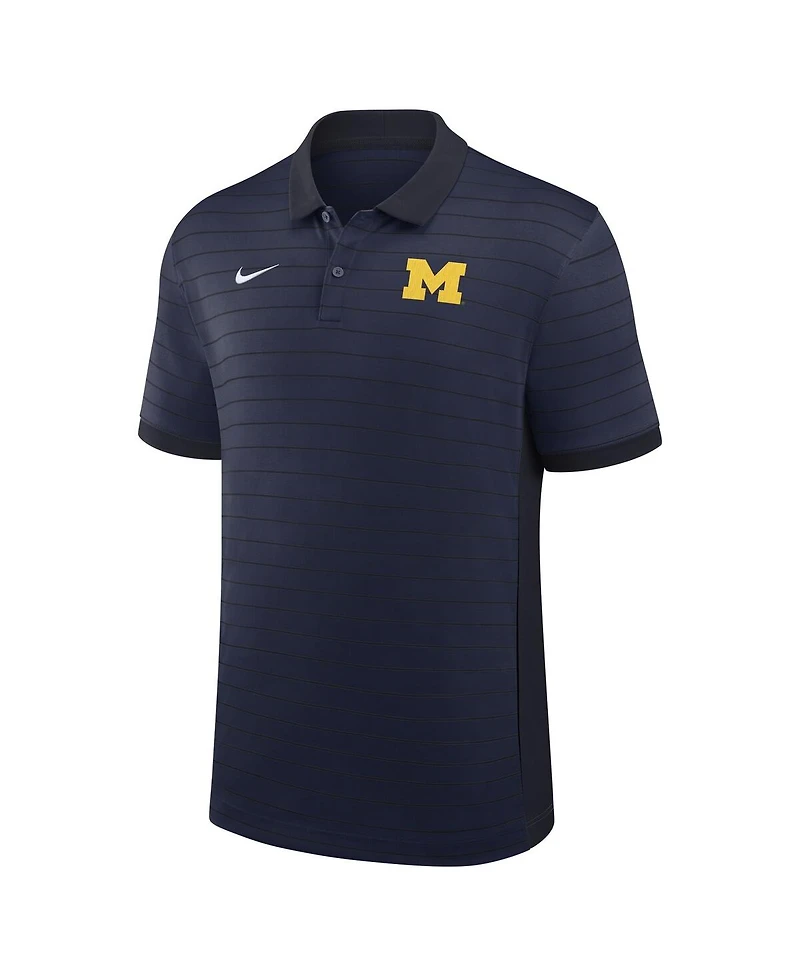 Jordan Men's Navy Michigan Wolverines 2025 Early Season Coaches Sideline Victory Stripe Performance Polo Shirt