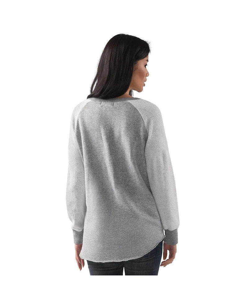 G-iii 4Her by Carl Banks Women's Heather Gray Houston Astros Gridiron Raglan Pullover Sweatshirt