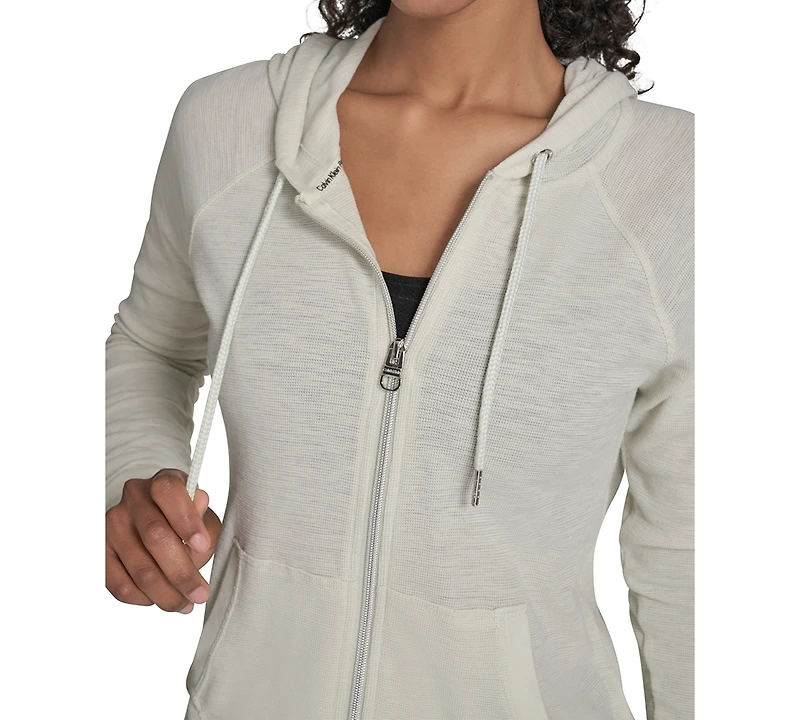 Calvin Klein Performance Ruched-Sleeve Zip Hoodie