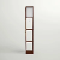 Maxwell 63" Led Shelf Column Floor Lamp with Lantern Shade