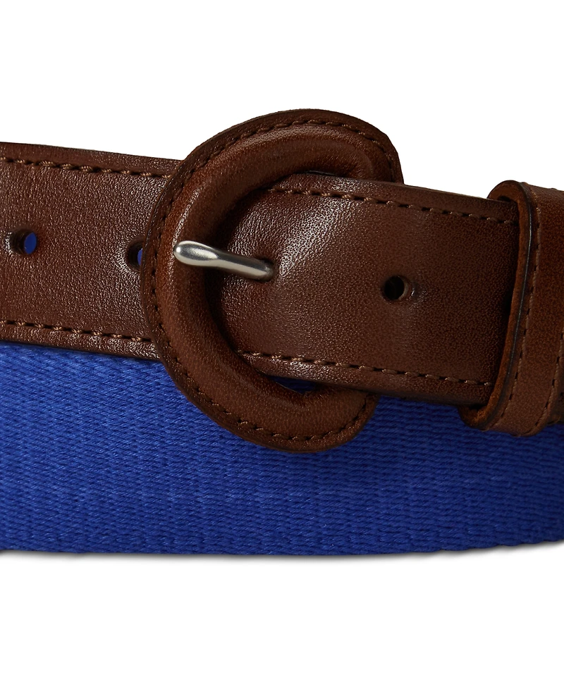 Polo Ralph Lauren Men's Webbed Cotton & Leather Belt