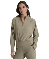Dkny Sport Women's Space-Dyed Half-Zip Raglan-Sleeve Top