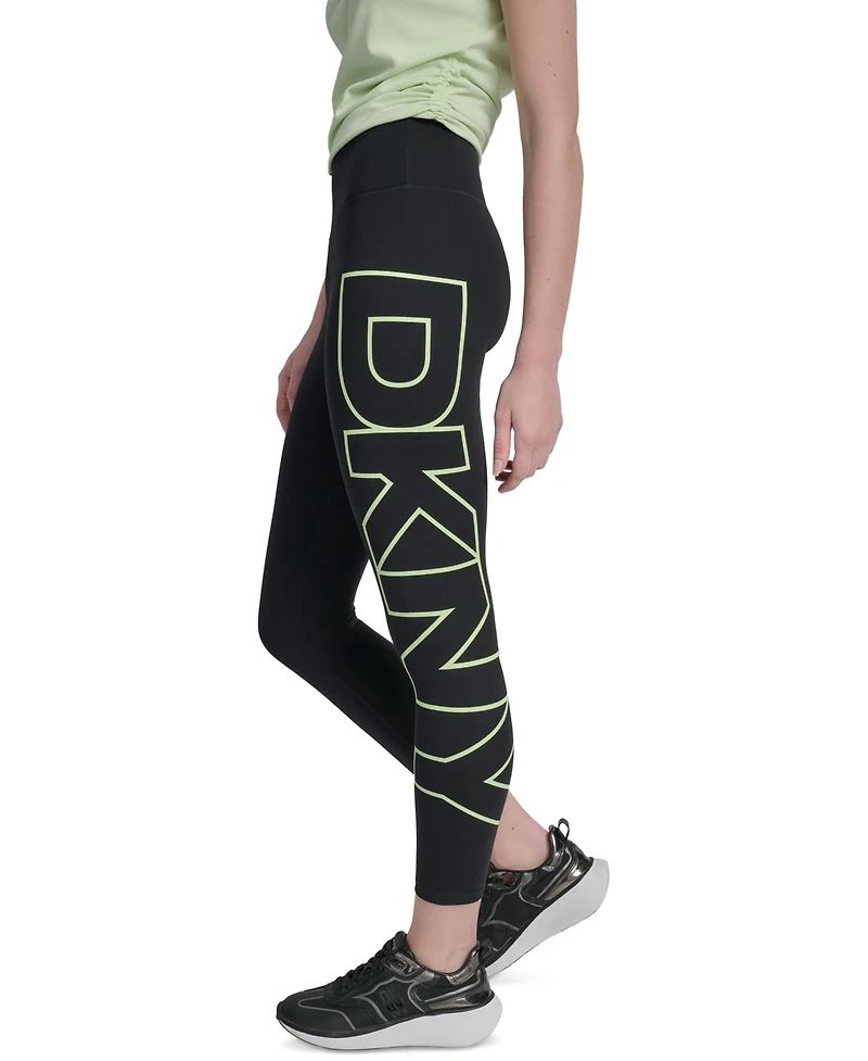 Dkny Sport Women's Logo Balance Compression High-Waist 7/8 Tights