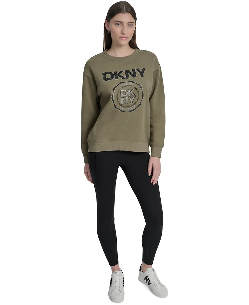 Dkny Sport Women's Medallion-Logo Crewneck Sweatshirt