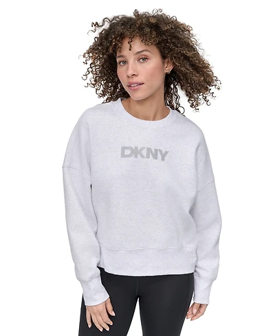 Dkny Sport Women's Mini Stud Logo Crew Neck Sweatshirt