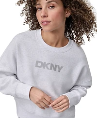 Dkny Sport Women's Mini Stud Logo Crew Neck Sweatshirt