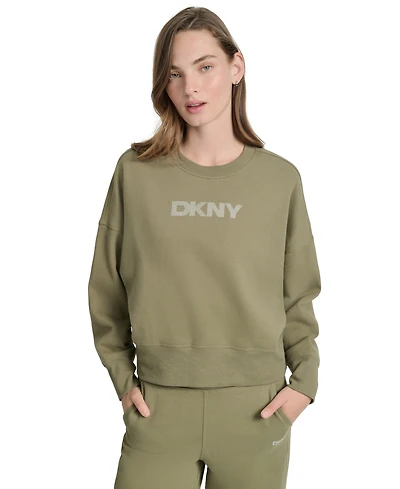 Dkny Sport Women's Mini Stud Logo Crew Neck Sweatshirt