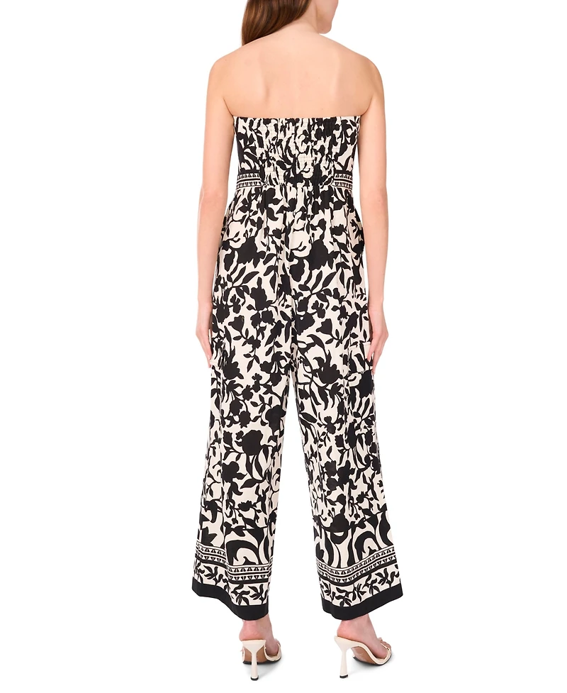 Msk Women's Strapless Straight-Leg Jumpsuit