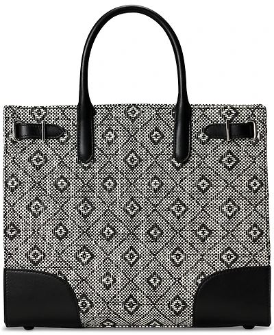Lauren Ralph Lauren Woven Straw Medium Devyn Tote Bag