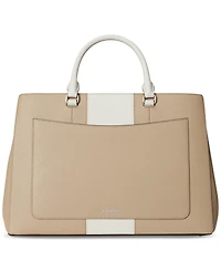 Lauren Ralph Lauren Two-Tone Leather Large Hanna Satchel
