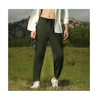 Campus Sutra Men's Sacramento Green Tapered Tailored Trousers