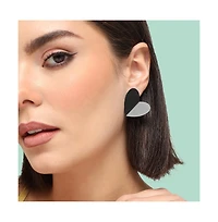 Sohi Women's Gold Heart Stud Earrings