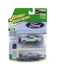 1/64 1965 Ford Mustang Fastback Blue Johnny Lightning Collector Tin