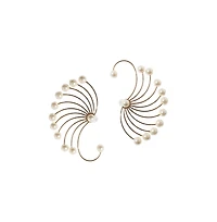 Sohi Gold-Plated Swirl Stud Earrings