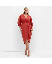 City Chic Plus Opulent Elbow Sleeve Dress