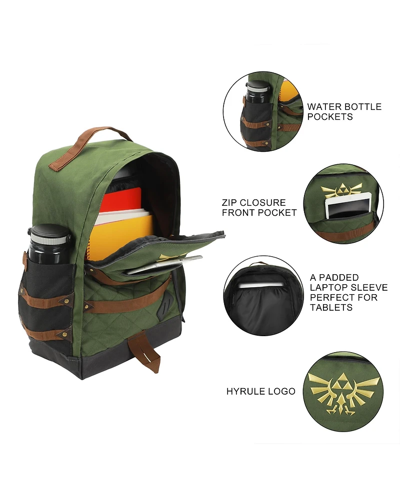The Legend Of Zelda Hyrule Crest 17" Green adult Backpack